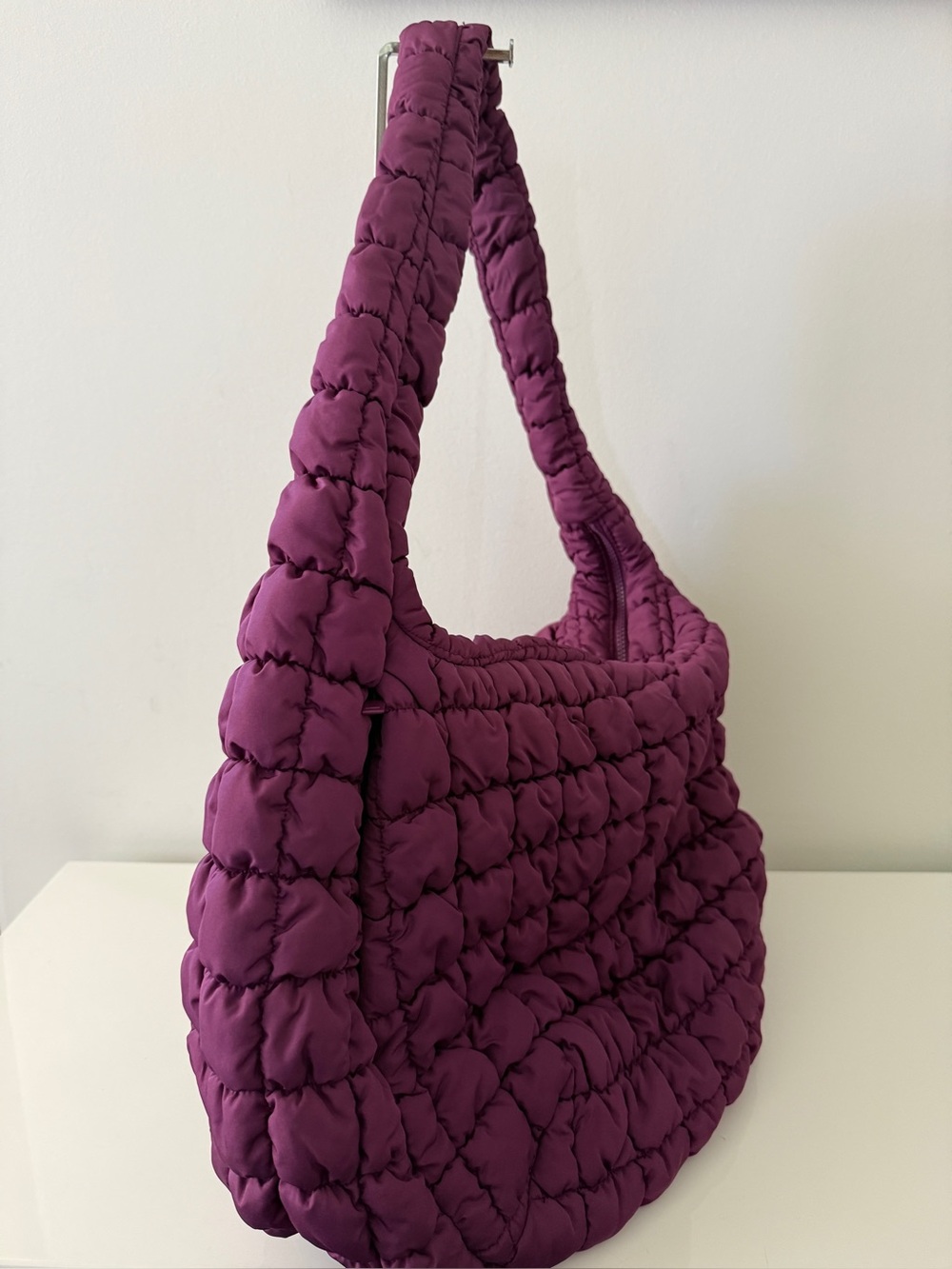 COS Oversized Quilted Crossbody Bag Handbag 100% Recycled Polyester Purple - Picture 8 of 12